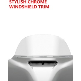 AILMOTO Polished Windshield Trim Chrome CNC Cut Compatible for Harley Davidson Touring 2014-2024 Street Glide Electra Glide Ultra Limited Tri Glide