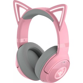 Razer Kraken Kitty V2 BT Quartz Pink Wireless Gaming Headset for Gaming & Chat Distribution That Shows Your Personality with Cats Equipped with Lighting, Bluetooth, Low Latency, Gaming Mode,
