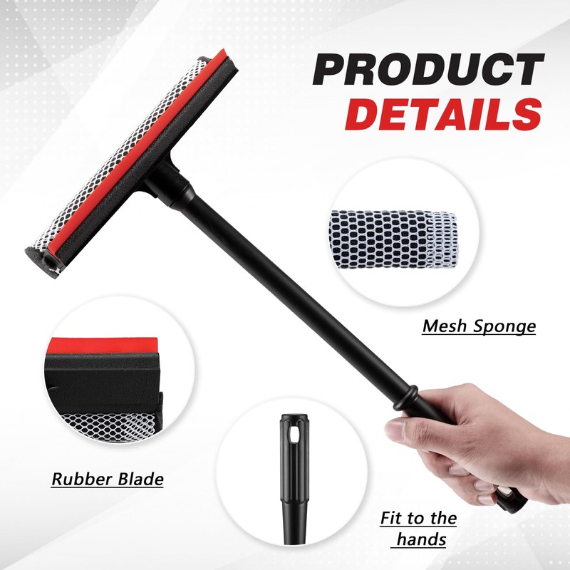 Professional 8.1" 2 in 1 Window Squeegee with 16" Long