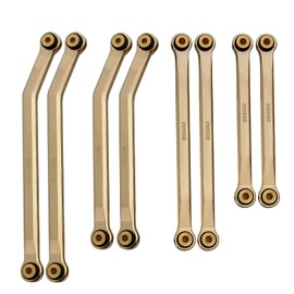 JGGZONE Brass High Clearance Links Set RC Links Linkage Set for SCX24 AXI00001 AXI00002 AXI00006 1/24 RC Crawler Car Upgrades Parts, 8PCS