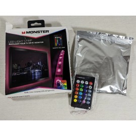 Monster Basics LED TV Monitor Back Light Strip 6.5ft Color Changing Remote NEW