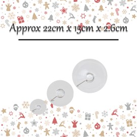 VFM e-Store - Christmas Suction hooks Xmas Accessory X 8 Stocking Filler Xmas Present Celebration Festive Winter Ornaments - 22cm x 15cm x 2.6cm White