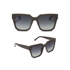 DIFF Ariana II Square Designer Sunglasses for Women UV400, London Stone + Grey Gradient