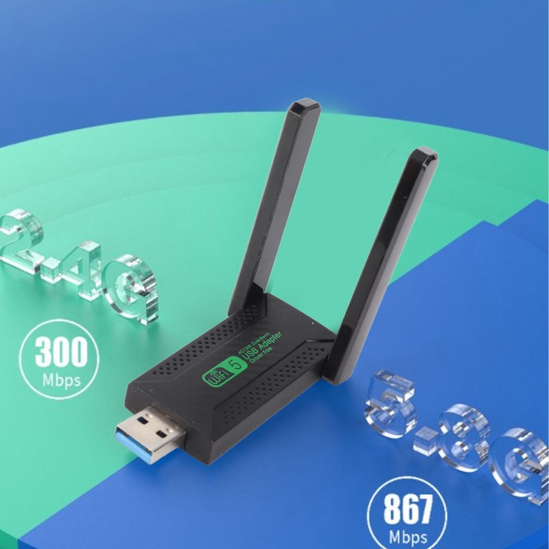 USB Wifi Adapter Dual Antennas Dual Band 5G 2.4G 1300Mbps