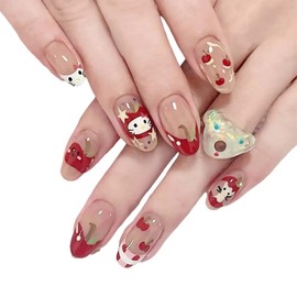 EIROVYA Press on Nails Fake Nails Nails Press ons Klebenägel, Roter Apfel, 20 Stück