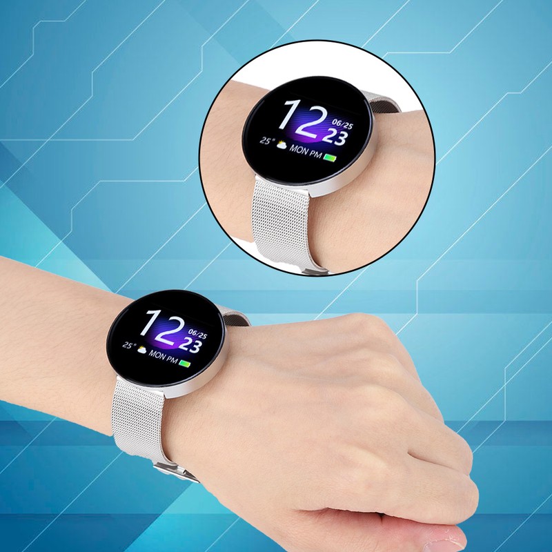 Smart Bracelet Wristband Waterproof Fitness Sleep Heart Rate Recorder (Silver