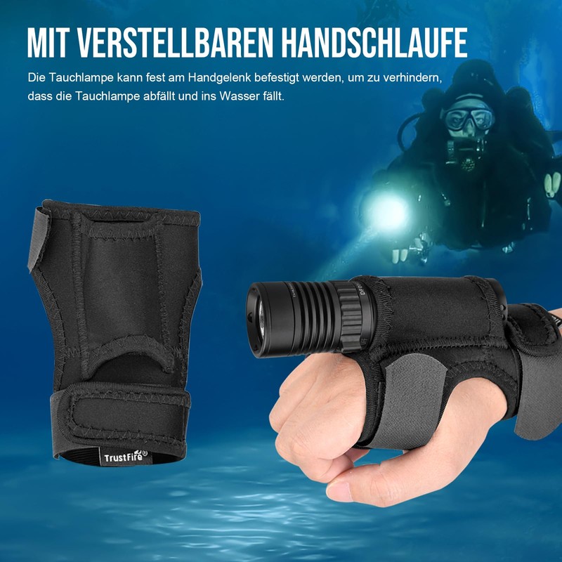 Trustfire DF006 Dive Light - 2300 Lumen Underwater Flashlight, 100