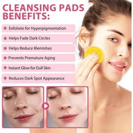 Turmeric Kojic Pads, Natural Turmeric & Kojic Acid Pads Cleansing Pads, 40PCS Turmeric Cleansing Pads for Dark Spots, Balance Skin Oil And Water, Turmeric & Kojic Acid Exfoliating Pads (40PCS)