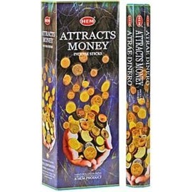 HEM Attracts Money - Atrae Dinero - Incense Sticks - 4 hex tubes (80 sticks)