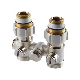 Simplex Single Tube Tap Block G3⁄4 Inches M x G1⁄2 Inches M Passage Double Ball Valve Radiator Connection Heating – F10001