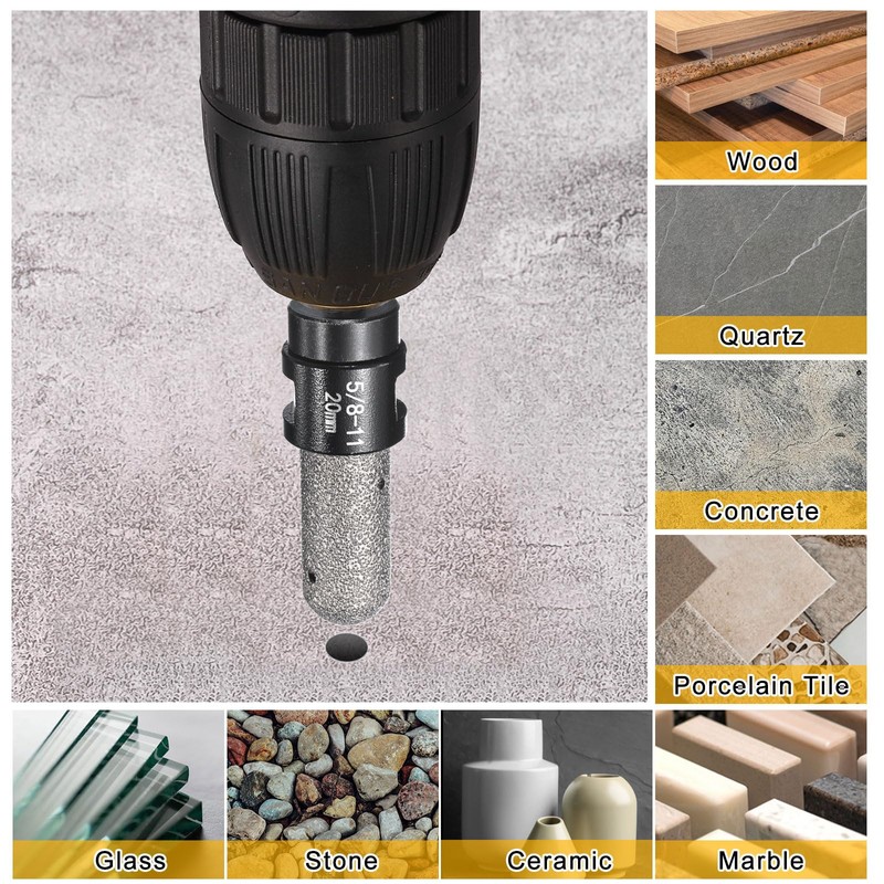 sourcing map Diamond Finger Shaped Milling Bit 20mm 2 Holes
