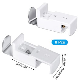 ZDNT Pack of 8 Clamp Support Pleated Blind Mounting Spare Parts No Drilling Pleated Bracket Clamp Support Metal Pleated Clamp Holder Pleated Replacement Parts Clamp Support for Tensioned Pleated Blind