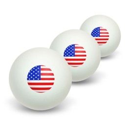 GRAPHICS & MORE American USA Flag - Patriotic Novelty Table Tennis Ping Pong Ball 3 Pack