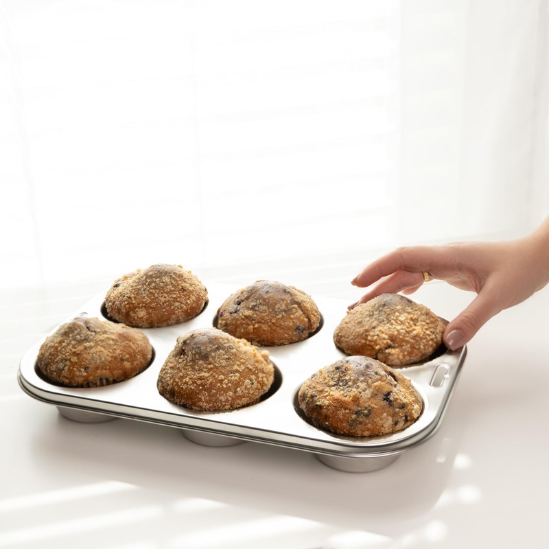 Fox Run Stainless Steel Extra Large Muffin and Cupcake Pan,