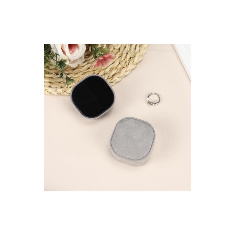 Velvet Ring Box, Mini Engagement Ring box with Detachable Lid,