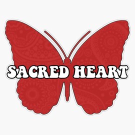 Sacred Heart University Butterfly Bumper Sticker Vinyl Decal 5"