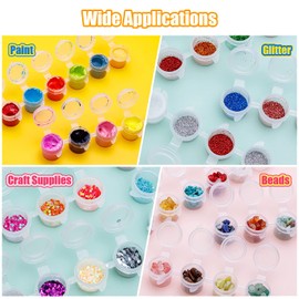 120 Paint Pots with Lids, YGAOHF 5ml /0.17 oz Large Empty Paint Pots with Lids, Easy Open Acrylic Paint Container Paint Strips for Classroom School Painting Art Supplies