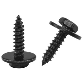 40 PCS Hex Self-Tapping Black Screws with Washers for Automotive Panels, Door Panels, and Bumpers