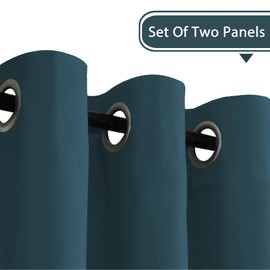 H.VERSAILTEX Premium Blackout Thermal Insulated Room Darkening Curtains for Bedroom/Living Room - Classic Grommet Top (2 Panels, Dark Teal, 52 Inch by 108 Inch)