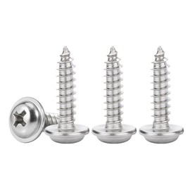 Drenky Stainless Steel Screws Wood M4 x 12 mm, Pack of 50 Pan Head Screws with Phillips Stainless Steel A2 V2A, Ideal for Indoor and Outdoor Applications, Rustproof and Robust
