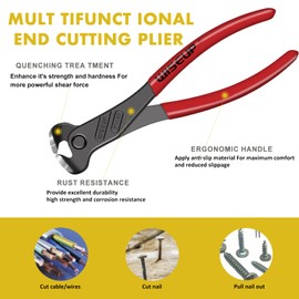 4Pcs Upholstery Staple Remover Tools Set Including End Cutting Pliers Staple Puller Tack Lifter Carpet Remover Fastener Remover for Furniture Floor Wall Car Photo Frame