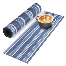 Trivet Table Runner Hot Plates Mat 12 X 40 Inch Heat Resistant Table Protector Waterproof Decorative Farmhouse Kitchen Trivets Counter Heat Proof Placemats for Hot Dishes (Black Stripe)