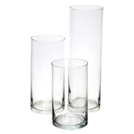 Royal Imports Glass Cylinder Flower Centerpiece Vases Set of 3 - Hurricane Ca...