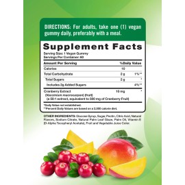 Nature's Truth Cranberry Gummies | 60 Count | Vegan Cranberry Mango Flavor | by Nature's Truth