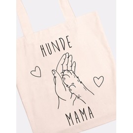Happy Words Cotton Bag - Fabric Bag with Print - Fabric Bag - 100% Cotton Bag - Colourful Bags - Shopping Bags - Fashionable Shopping Bag - Cotton Bag 40.5 x 41 x 8.5 cm, dogs mom
