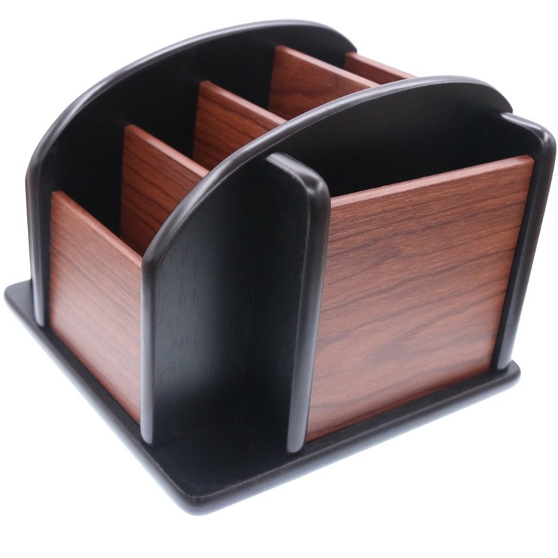 Coideal Wooden Large Spinning Remote Controls Holder Caddy for Table,
