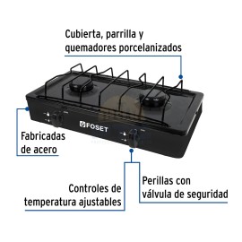 Foset PAGA-2N 2-burner rim gas grill, black
