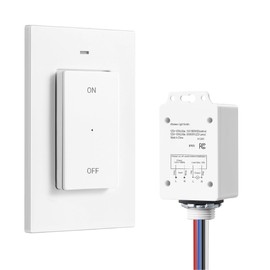 DEWENWILS Outdoor Wireless Light Switch and Receiver Kit IP65 Waterproof 15A High Power Remote Light Switch, No Wiring & 100FT Range Wireless Switches for Lights