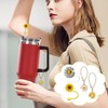 4 PCS Yellow Straw Topper, Daisy Flower Pendant Handle, Sunflower