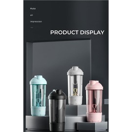 Electric Protein Shaker Bottle Automatic Stirring Mug Tritan Materia Cup Sports Health Cup Waterproof Rechargeable Cup (Pink)