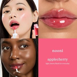 NOONI Korean Lip Oil - Applecherry - Plumping & Hydrating Tinted Lip Gloss