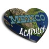 1x Heart MDF Magnet 6cm - Acapulco City Mexico Map