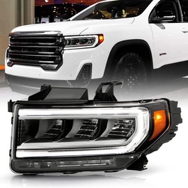 ACANII - For 2020-2023 GMC Acadia AT4 Factory Style SwitchBack Signal LED Headlight Headlamp Replacement Driver Side