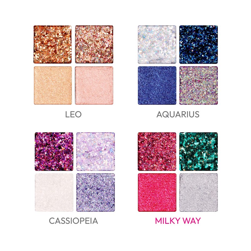Ruby Kisses Glitter Gem Palette, 4 Shades Highly Pigmented Chunk