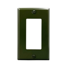 ENBRIGHTCO ENBRIGHTCO Decorator Light Switch,Oliver green finish wall plate cover,stainless steel 1 gang rocker Receptacle Outlet Wall Plate, standard size (Oliver green, Rocker Switch Plate)