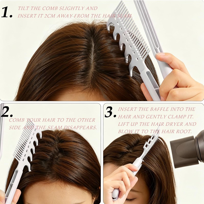 MIUPOO 2 In 1 V Shape Volumizing Hair Comb, Root