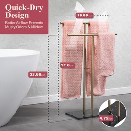 Towel Stand – Freestanding Towel Rack for Bedroom & Bathroom, Heavy-Duty Towel Drying Rack with Sturdy Base, Stylish Modern Free Standing for Spa & Home 1.6'x2.7'x0.7'