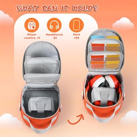 GETBSTOOP Travel Carrying Case for Yoto Mini (2024 Edition), Audio Card Holder Holds up to 30 Cards, Audio Music Player Storage Bag with Adjustable Shoulder Strap for Cards and Accessories