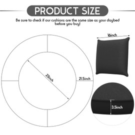 Cethytirko Outdoor Daybed Cushion Cover, 66" Replacement Round Bed Cushion Covers,Outdoor Waterproof and Fade-Resistant Sun Bed Out Door Cushion Cover - Patio Round Daybed Cushions Cover, Cover ONLY