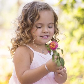 Cherished Moments Girl's Sterling Silver "Dancing Heart" February Simulated Birthstone Necklace