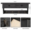 Emfogo Wood Coat Hooks Wall Mounted, Rustic Style with 4