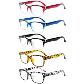 SIGVAN Reading Glasses 5 Packs Blue Light Blocking Eyeglasses Quality Spring Hinge Colorful Computer Readers for Women Men (5C A, 1.5, multiplier_x)