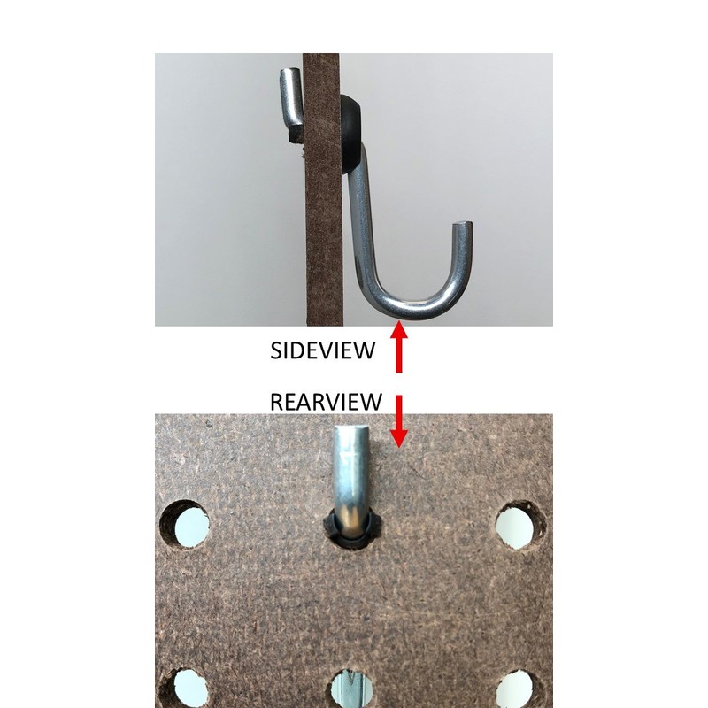 Pegitz Pegboard Peg Locks 50PCS (1/4 inch, Black)