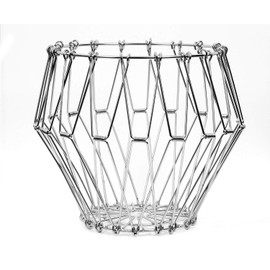 Cesta de almacenamiento multivariada, cesta de frutas de acero inoxidable deformable, cesta de almacenamiento de frutas, tazón de alambre, multiusos para cocina, sala de estar, baño, comedor, recámara o cafetería