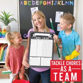 Rustic Chalkboard Family Chore Chart for Adults, Magnetic Chore Chart for Teens, Kids Reward Chart for Toddlers at Home, Chore Reward Chart System for Kids, My Magnetic Responsibility Chart for Kids
