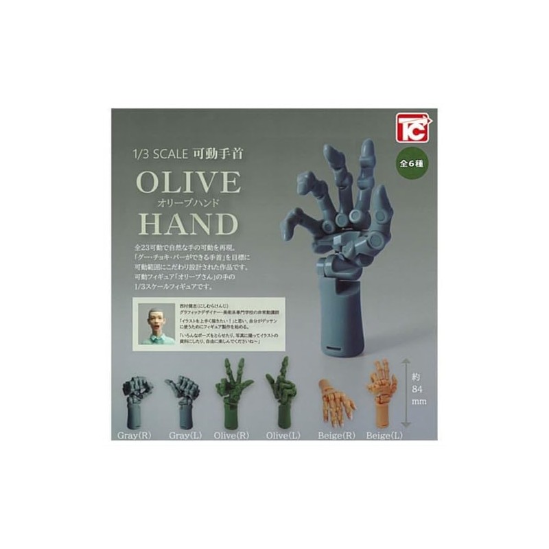 Toys Cabin 1/3 SCALE Movable Wrist, Olive Hand x 6